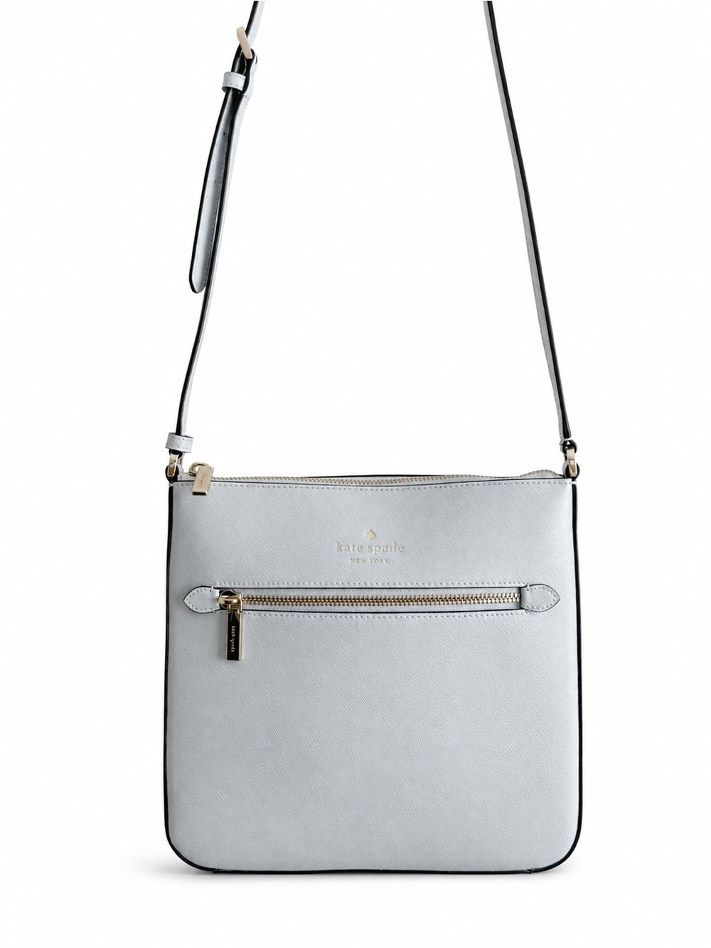 Kate Spade Sadie North South Crossbody Bag Blue Gray Saffiano Leather